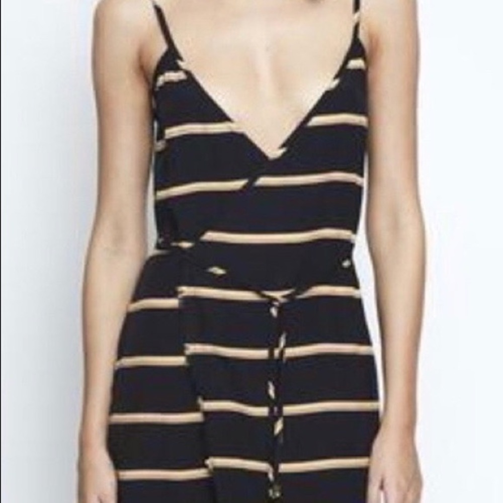 Faithfull the Brand striped wrap midi dress